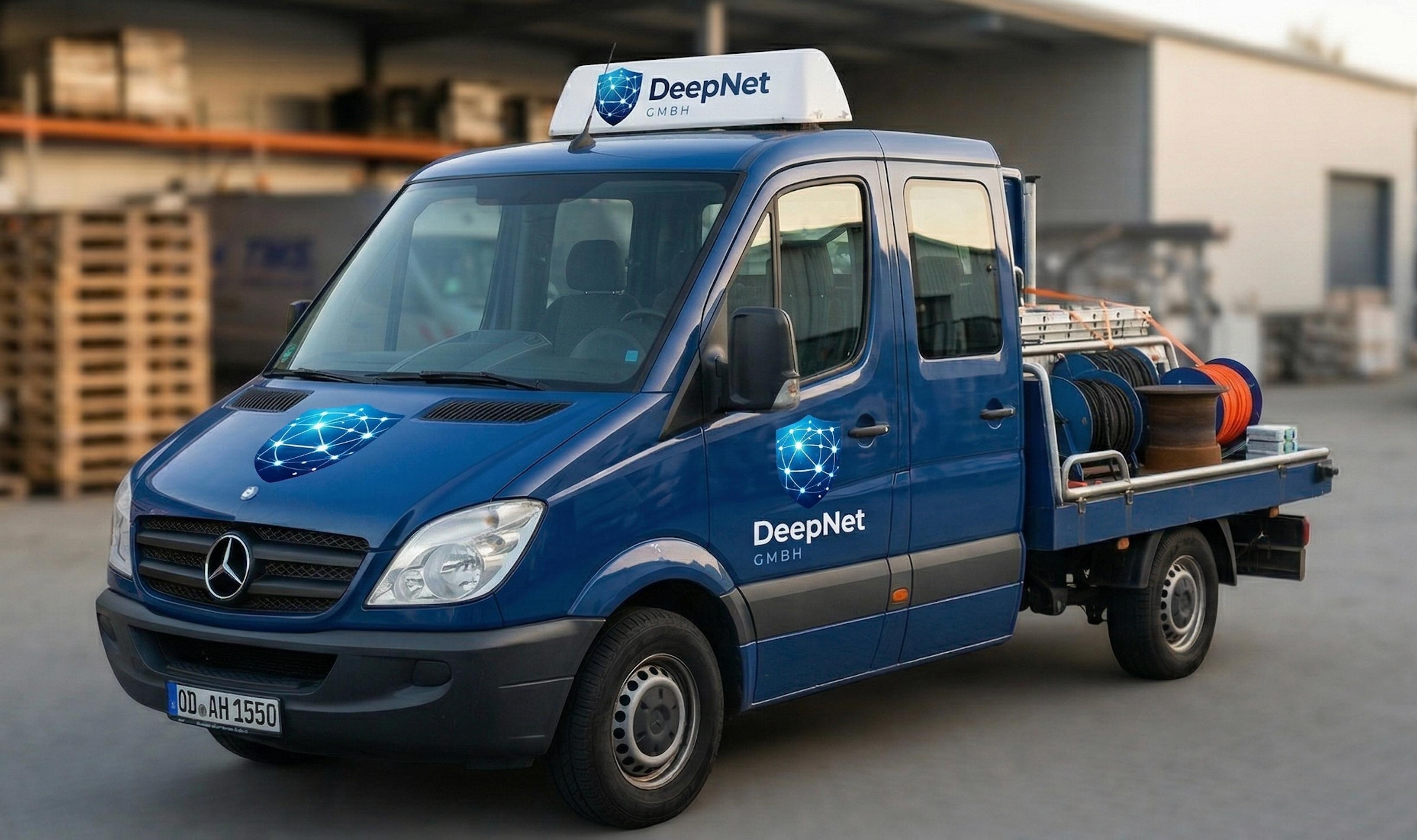 Arbeiten im Glasfaserausbau auf der Baustelle